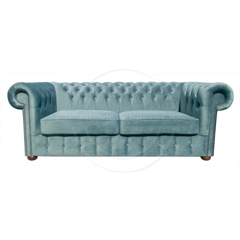 Chesterfield Sofa Classic XL Samt 3,5-Sitzer