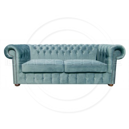 Chesterfield Sofa Classic XL Samt 3,5-Sitzer