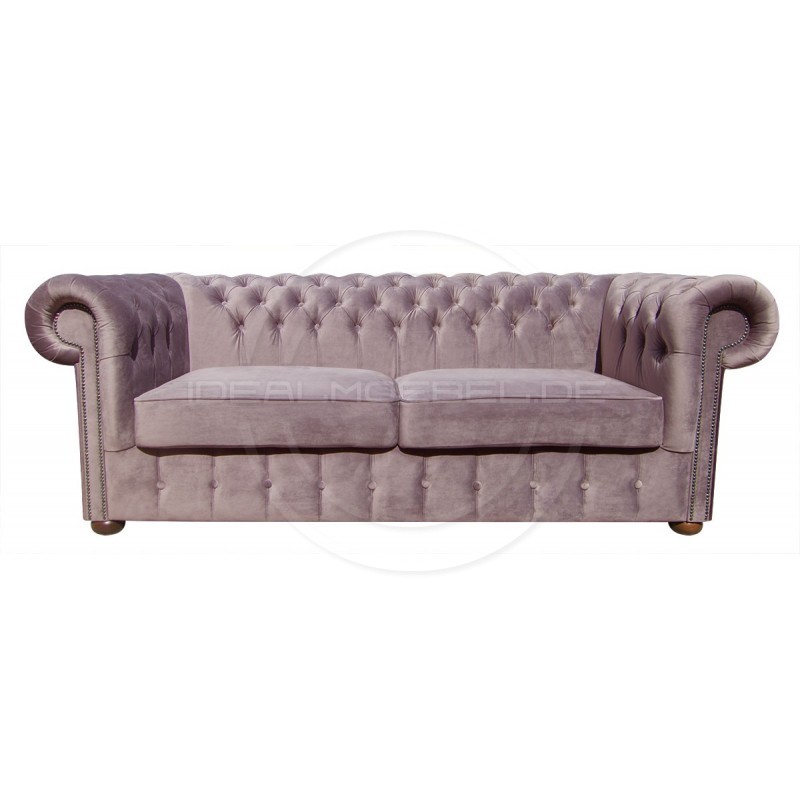 Chesterfield Sofa Classic XL Samt 3,5-Sitzer
