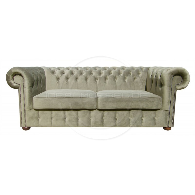 Chesterfield Sofa Classic XL Samt 3,5-Sitzer