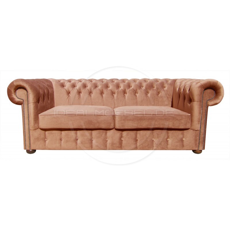 Chesterfield Sofa Classic XL Samt 3,5-Sitzer