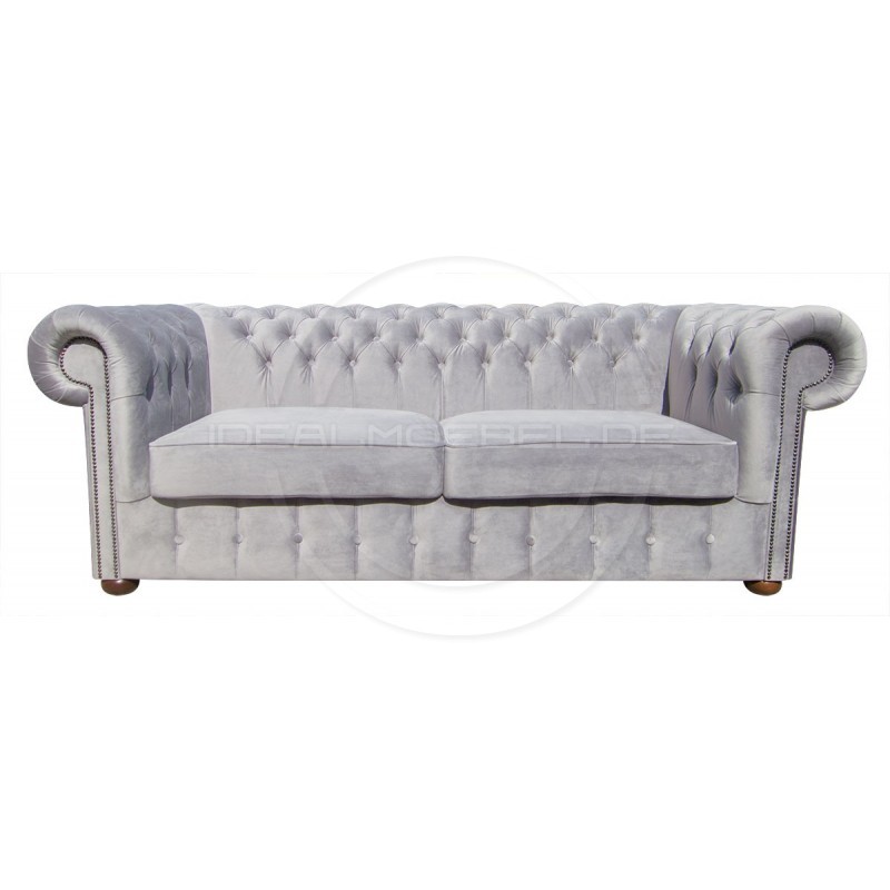 Chesterfield Sofa Classic XL Samt 3,5-Sitzer