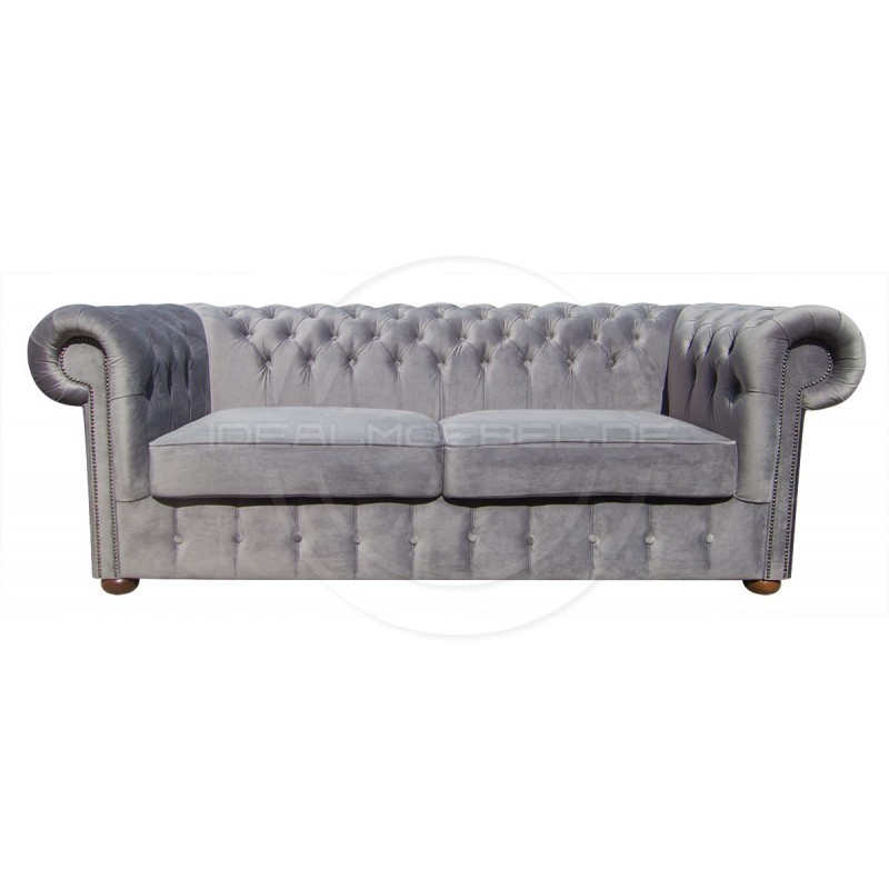 Chesterfield Sofa Classic XL Samt 3,5-Sitzer