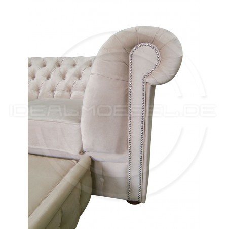 Chesterfield Ecksofa Normal Relax ohne Armlehne 260x200 mit Schlaffunktion, Samt