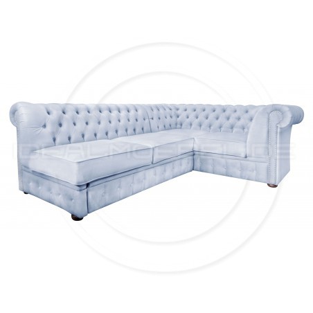 Chesterfield Ecksofa Normal Relax ohne Armlehne 260x200 mit Schlaffunktion, Samt