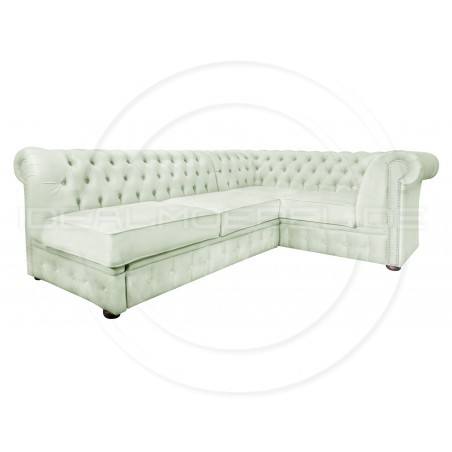 Chesterfield Ecksofa Normal Relax ohne Armlehne 260x200 mit Schlaffunktion, Samt