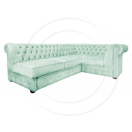 Chesterfield Ecksofa Normal Relax ohne Armlehne 260x200 mit Schlaffunktion, Samt