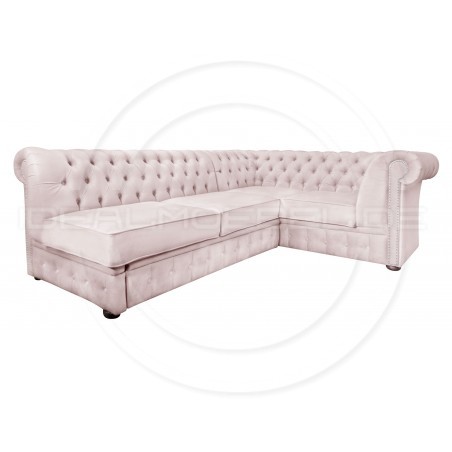 Chesterfield Ecksofa Normal Relax ohne Armlehne 260x200 mit Schlaffunktion, Samt
