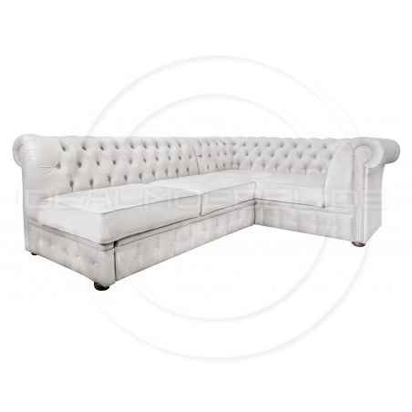 Chesterfield Ecksofa Normal Relax ohne Armlehne 260x200 mit Schlaffunktion, Samt