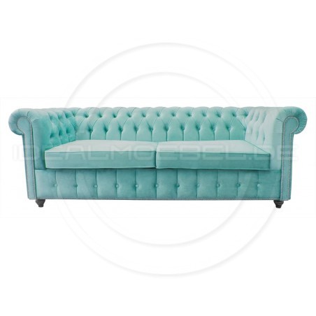 Sofa rozkładana chesterfield Canon z funkcją spania codziennego 3 osobowa chesterfield kanapa