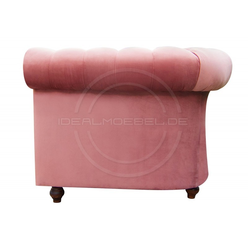 Chesterfield Sofa Canon mit alltagstauglicher Schlaffunktion,  Samt 3-Sitzer