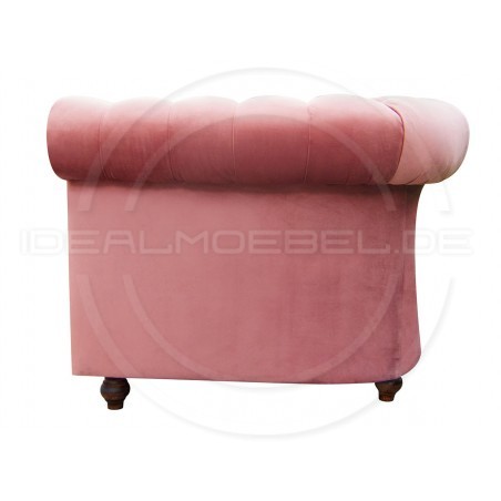 Chesterfield Sofa Canon mit alltagstauglicher Schlaffunktion,  Samt 3-Sitzer