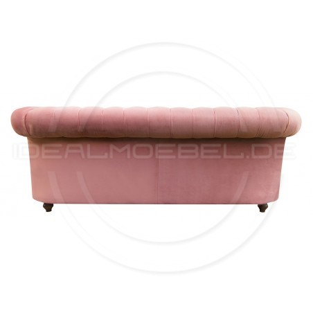 Chesterfield Sofa Canon mit alltagstauglicher Schlaffunktion,  Samt 3-Sitzer