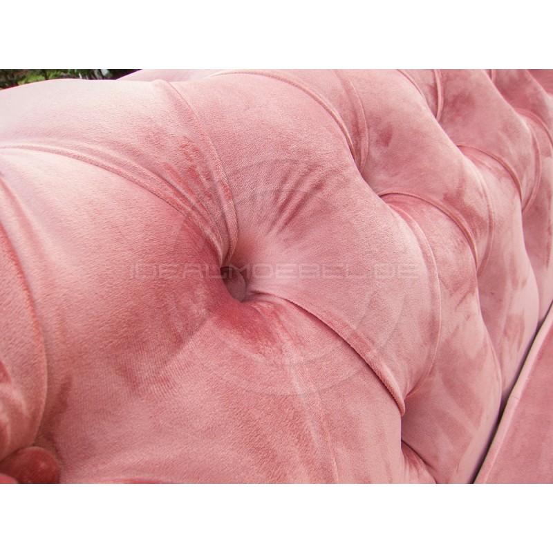 Chesterfield Sofa Canon mit alltagstauglicher Schlaffunktion,  Samt 3-Sitzer