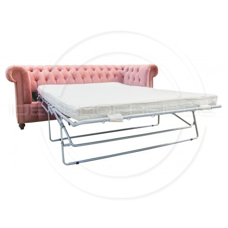 Chesterfield Sofa Canon mit alltagstauglicher Schlaffunktion,  Samt 3-Sitzer