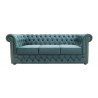 Chesterfield Sofa Normal mit alltagstauglicher Schlaffunktion, Samt, 3-Sitzer