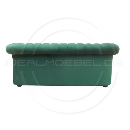Chesterfield Sofa Normal mit alltagstauglicher Schlaffunktion, Samt, 3-Sitzer