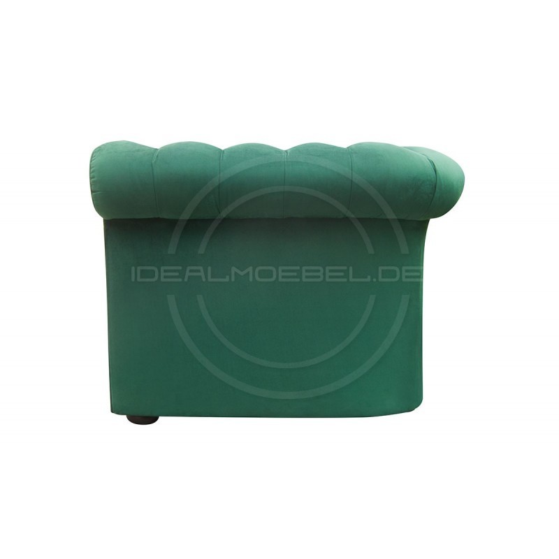 Chesterfield Sofa Normal mit alltagstauglicher Schlaffunktion, Samt, 3-Sitzer