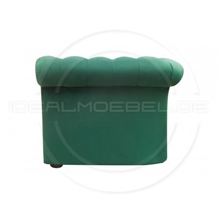 Chesterfield Sofa Normal mit alltagstauglicher Schlaffunktion, Samt, 3-Sitzer