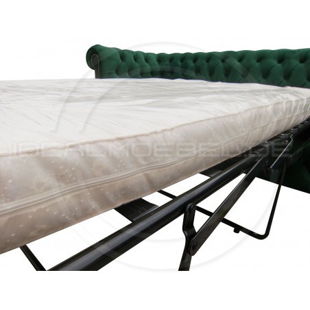 Chesterfield Sofa Normal mit alltagstauglicher Schlaffunktion, Samt, 3-Sitzer