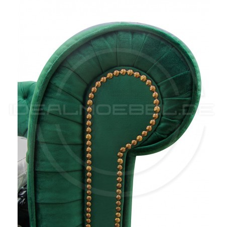 Chesterfield Sofa Normal mit alltagstauglicher Schlaffunktion, Samt, 3-Sitzer