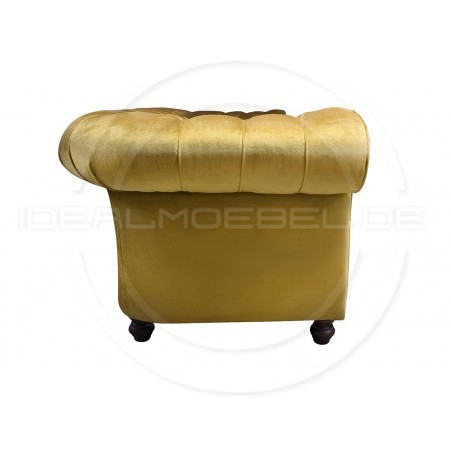 Chesterfield Sofa Canon mit alltagstauglicher Schlaffunktion,Samt, 4-Sitzer