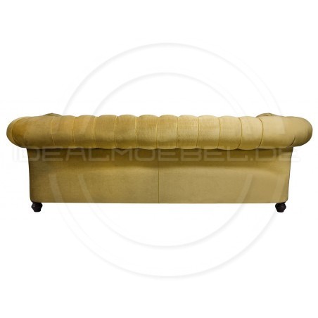 Chesterfield Sofa Canon mit alltagstauglicher Schlaffunktion,Samt, 4-Sitzer