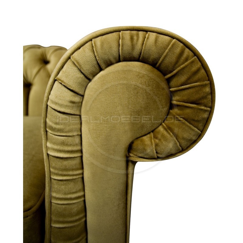 Chesterfield Sofa Canon mit alltagstauglicher Schlaffunktion,Samt, 4-Sitzer