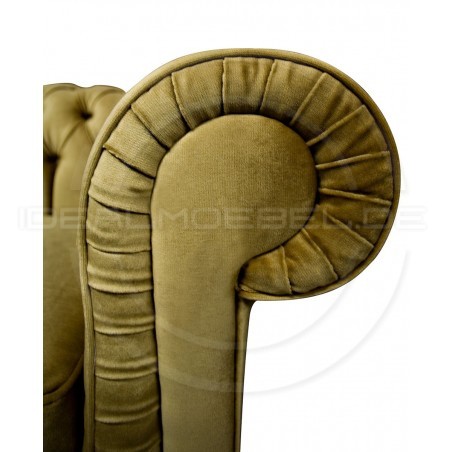 Chesterfield Sofa Canon mit alltagstauglicher Schlaffunktion,Samt, 4-Sitzer