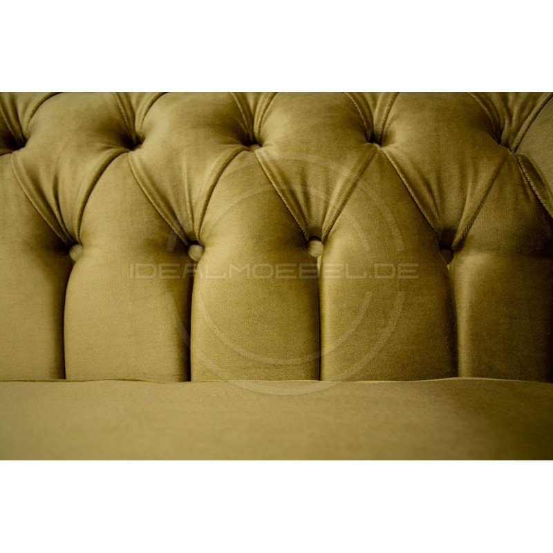 Chesterfield Sofa Canon mit alltagstauglicher Schlaffunktion,Samt, 4-Sitzer