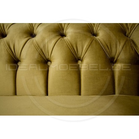 Chesterfield Sofa Canon mit alltagstauglicher Schlaffunktion,Samt, 4-Sitzer