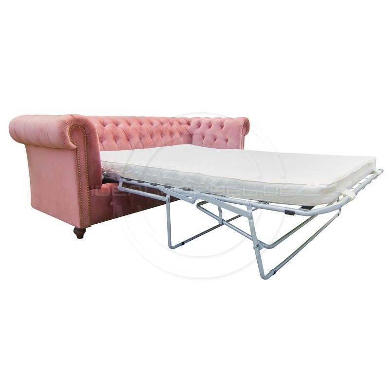 Chesterfield Sofa Canon mit alltagstauglicher Schlaffunktion,Samt, 4-Sitzer