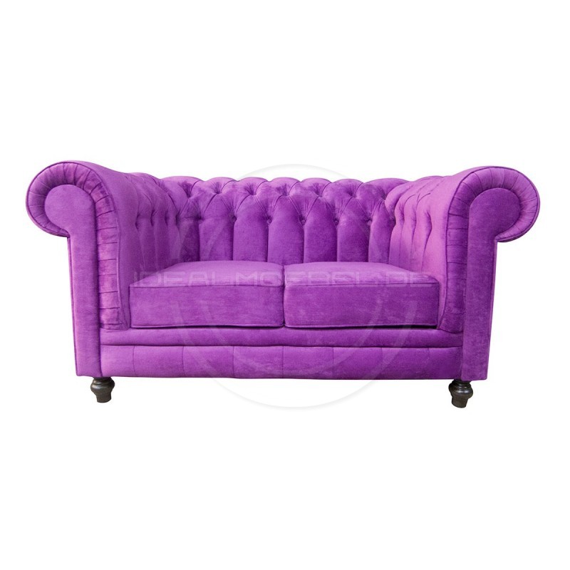 Chesterfield Sofa Canon Samt 2-Sitzer