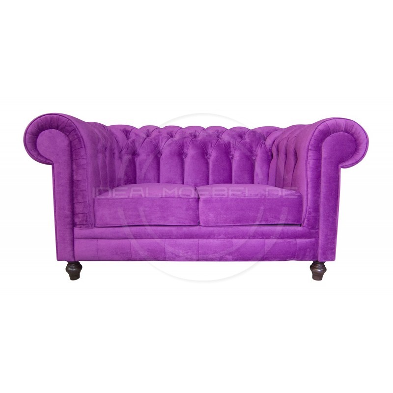 Chesterfield Sofa Canon Samt 2-Sitzer
