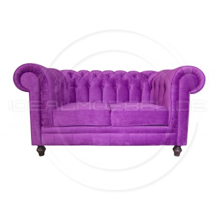 Chesterfield Sofa Canon Samt 2-Sitzer