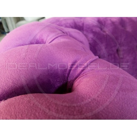 Chesterfield Sofa Canon Samt 2-Sitzer