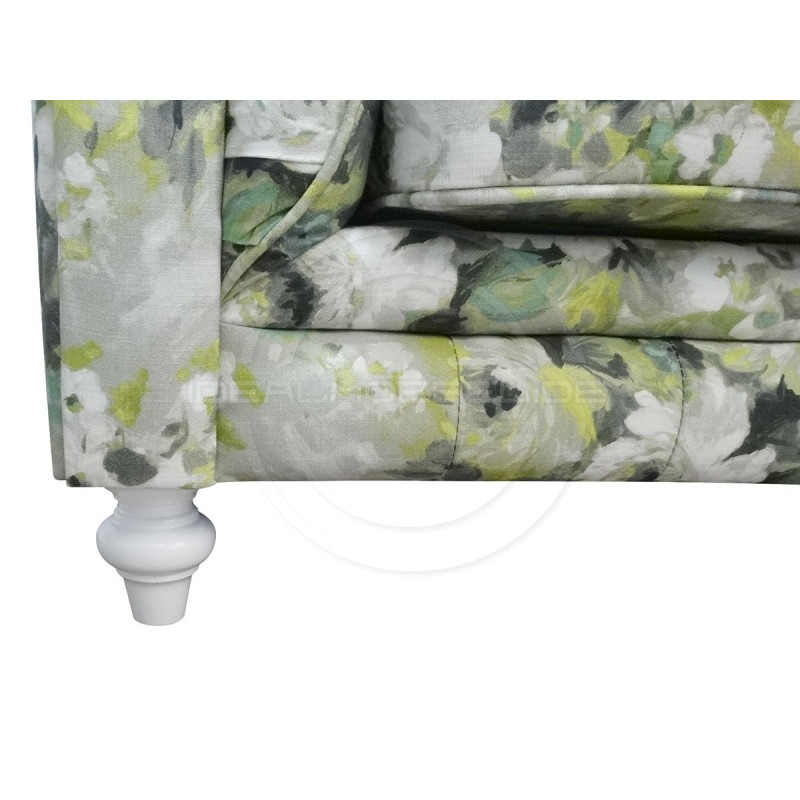 Chesterfield Sofa Lady Samt mit Blumen 3-Sitzer