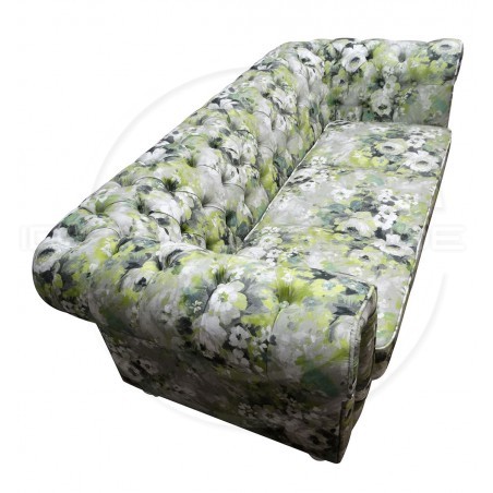 Chesterfield Sofa Lady Samt mit Blumen 3-Sitzer