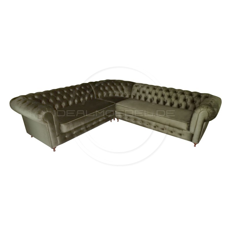 Chesterfield Ecksofa Lady 220x310 Samt