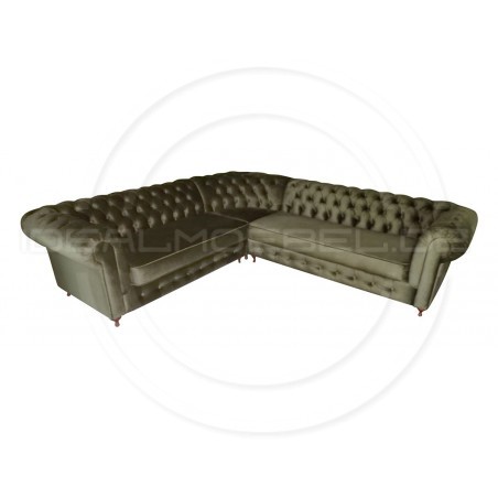 Chesterfield Ecksofa Lady 220x310 Samt
