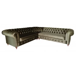 Chesterfield Ecksofa Lady 220x310 Samt