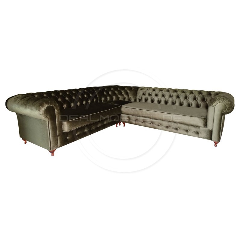 Chesterfield Ecksofa Lady 220x310 Samt