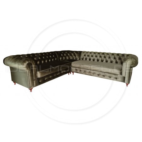 Chesterfield Ecksofa Lady 220x310 Samt