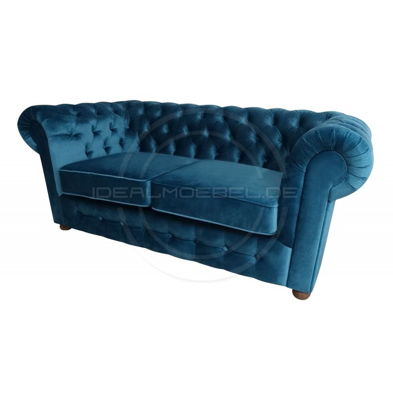 Chesterfield Sofa March Samt 2,5-Sitzer