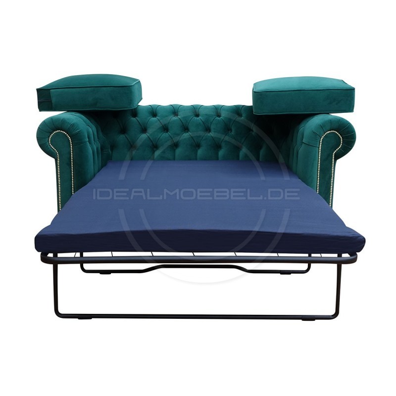 Chesterfield Schlafsofa March mit Schlaffunktion  Samt 2,5-Sitzer