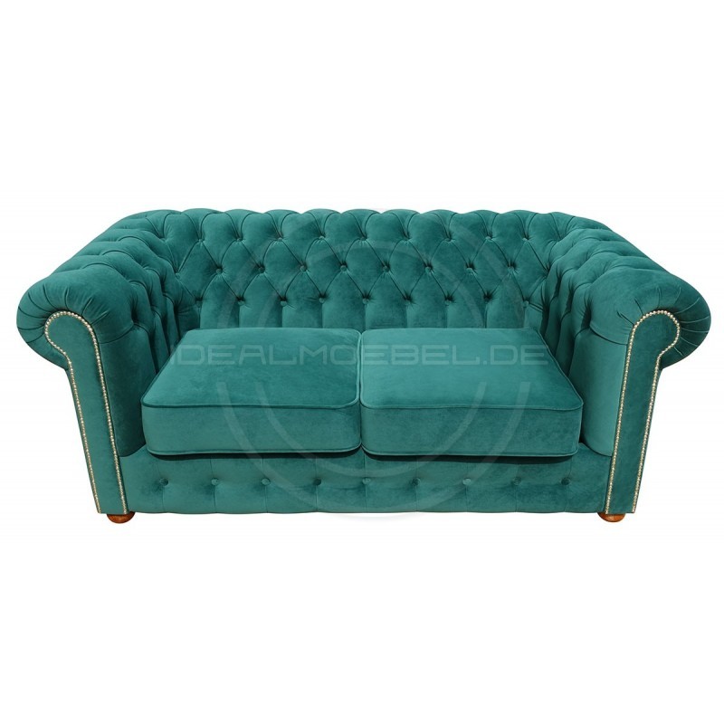 Chesterfield Schlafsofa March mit Schlaffunktion  Samt 2,5-Sitzer