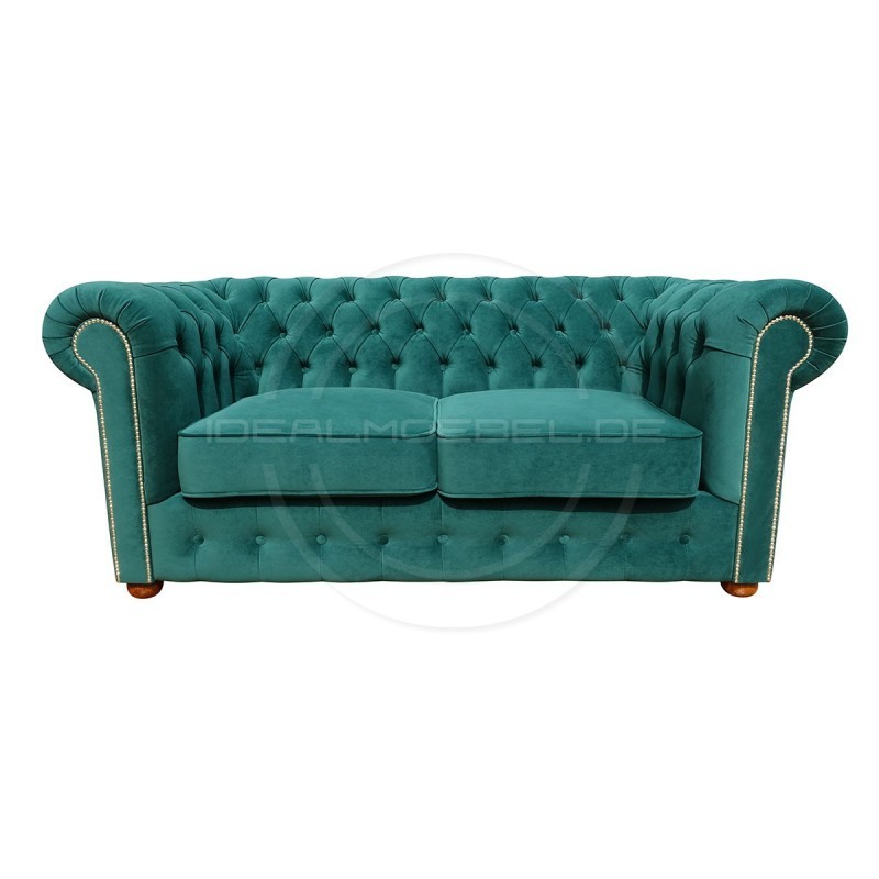 Chesterfield Schlafsofa March mit Schlaffunktion  Samt 2,5-Sitzer