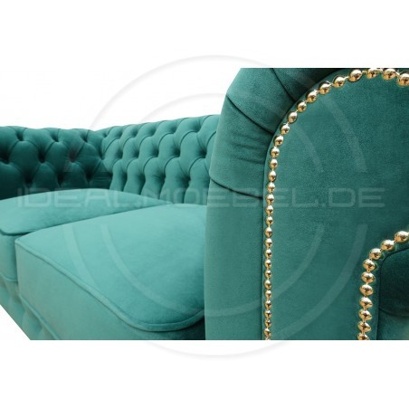 Chesterfield Schlafsofa March mit Schlaffunktion  Samt 2,5-Sitzer