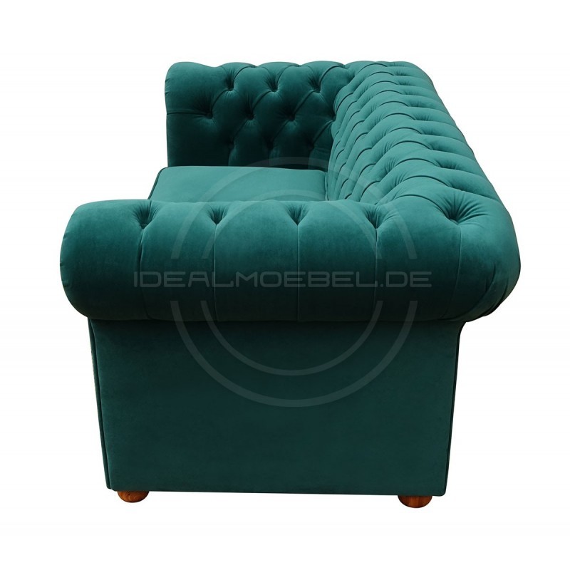 Chesterfield Schlafsofa March mit Schlaffunktion  Samt 2,5-Sitzer
