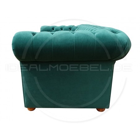 Chesterfield Schlafsofa March mit Schlaffunktion  Samt 2,5-Sitzer